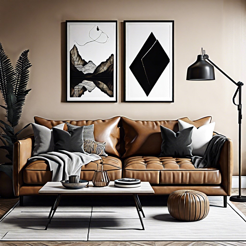 create a gallery wall with monochrome art pieces