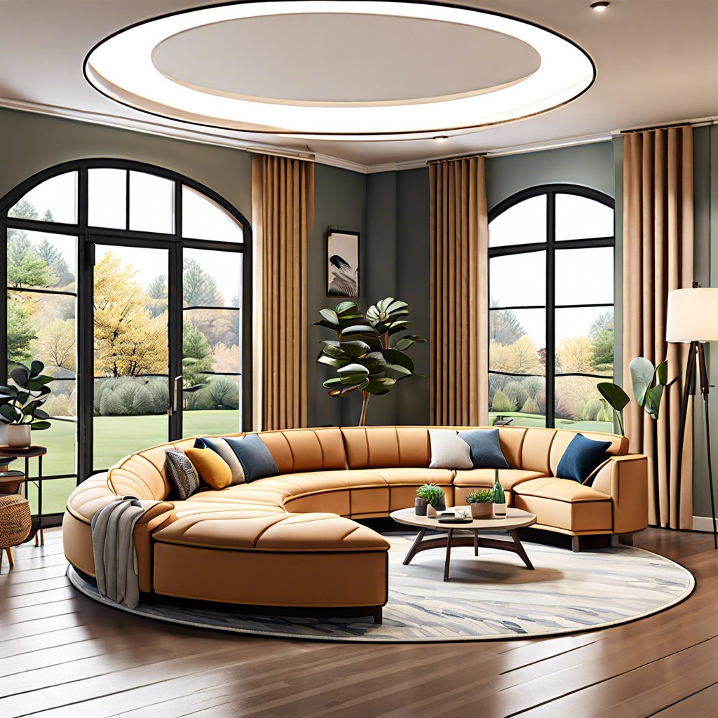 curved sectional for a cozy circular seating area