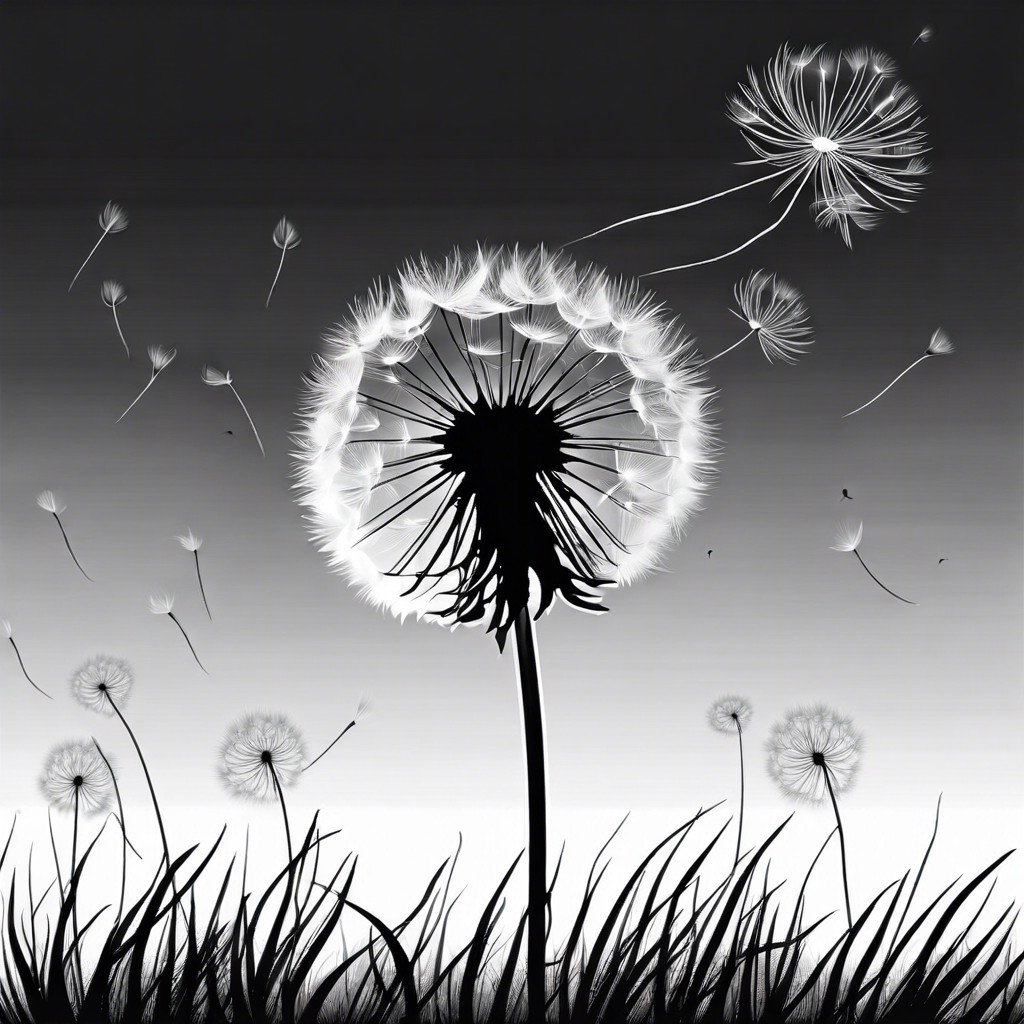 dandelion blowing in the wind