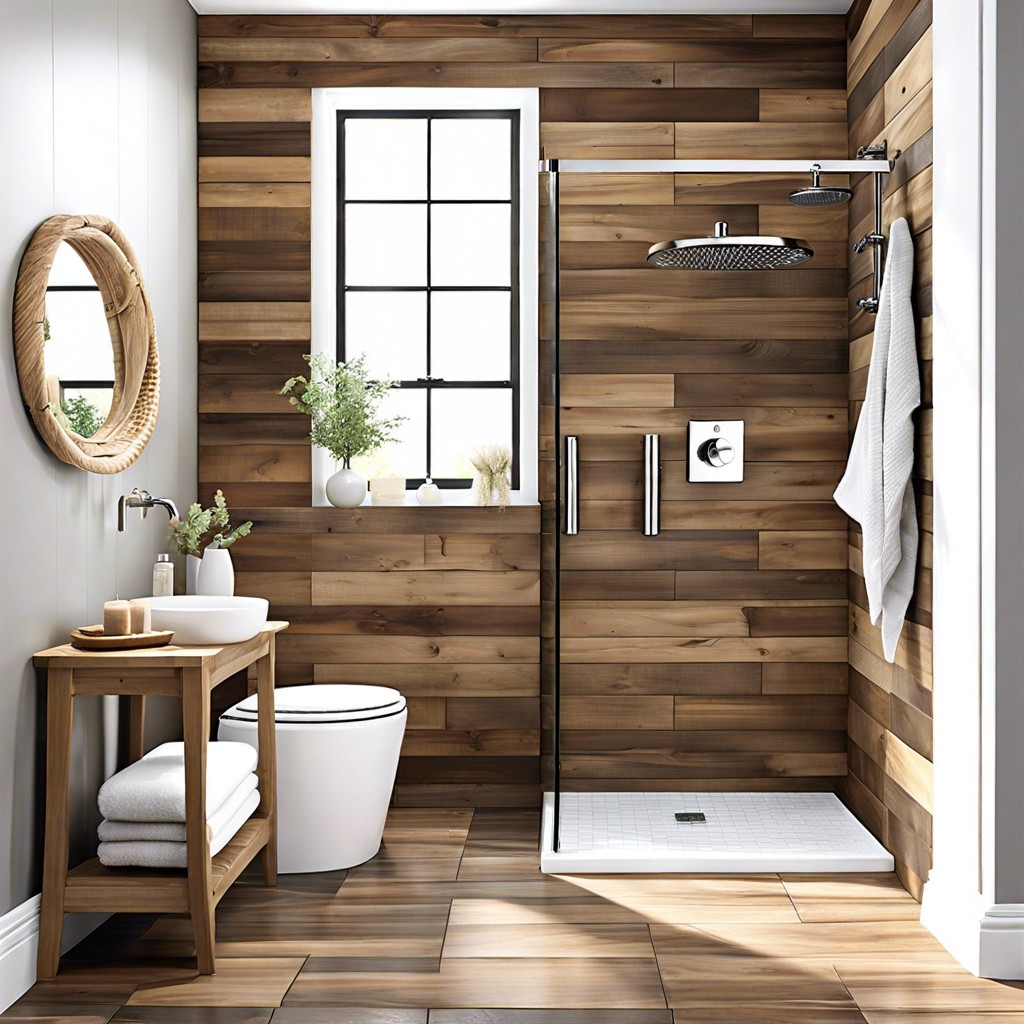 dark walnut wood tile accents