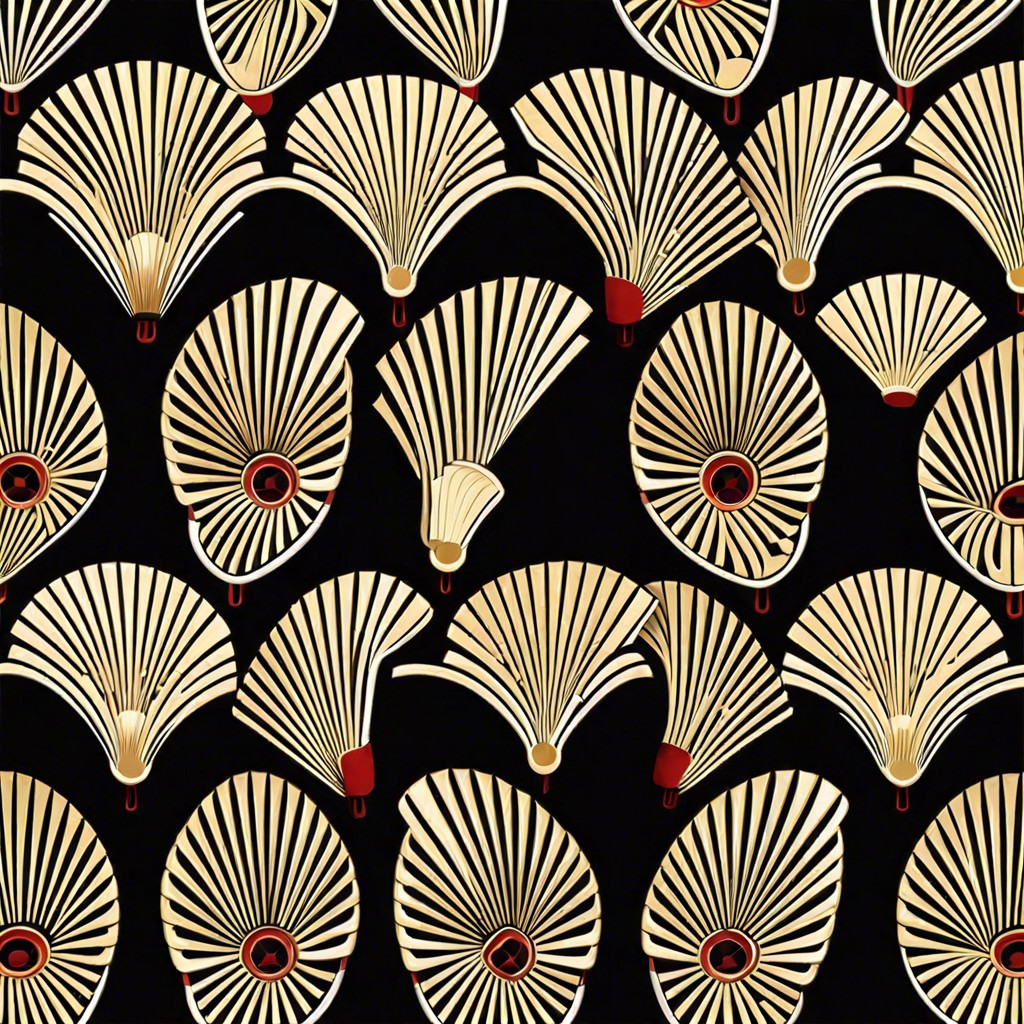 deco inspired repeating fan motifs