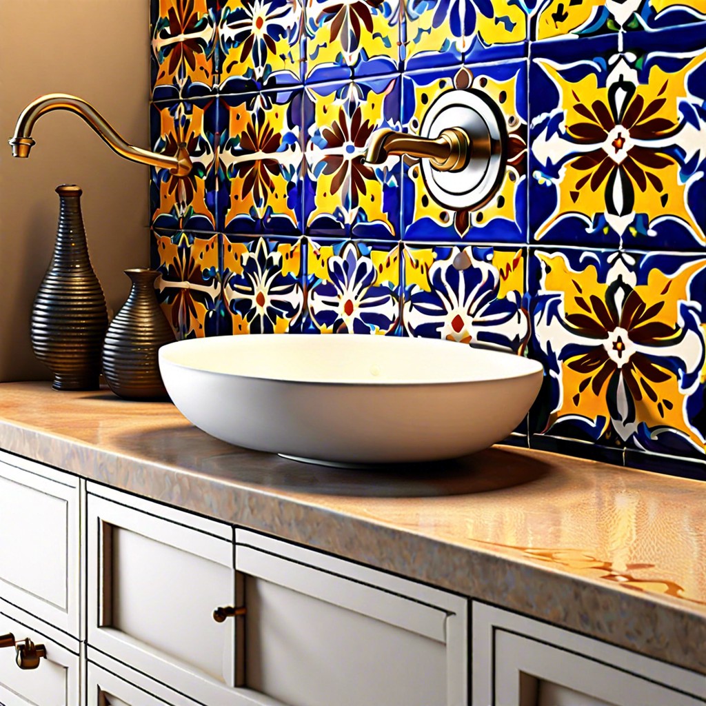 decorative sink backsplash