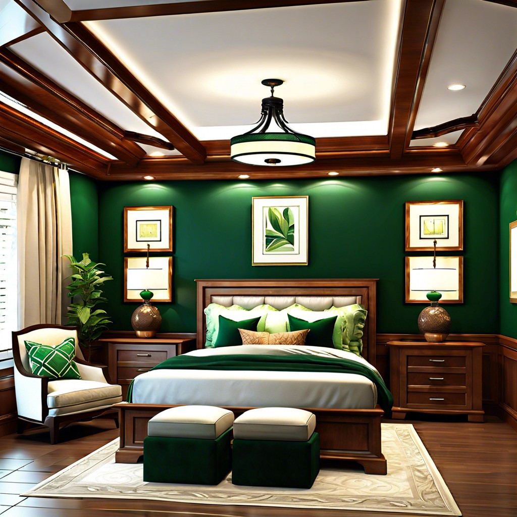 deep emerald with wood trim