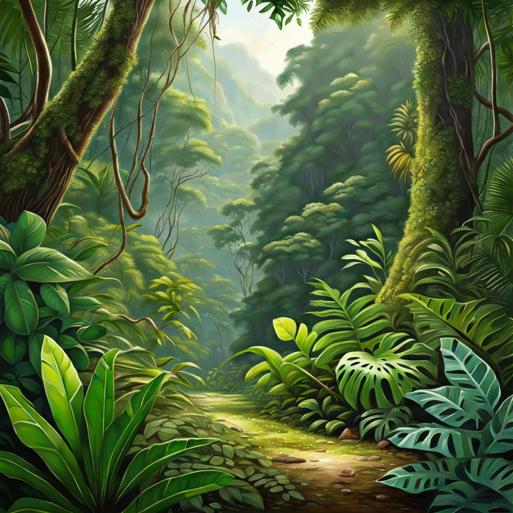 dense jungle with hidden flora