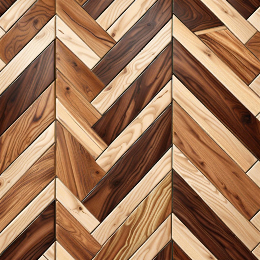 diagonal wood tile layout for added dimension