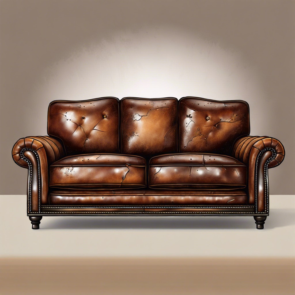 distressed leather seating