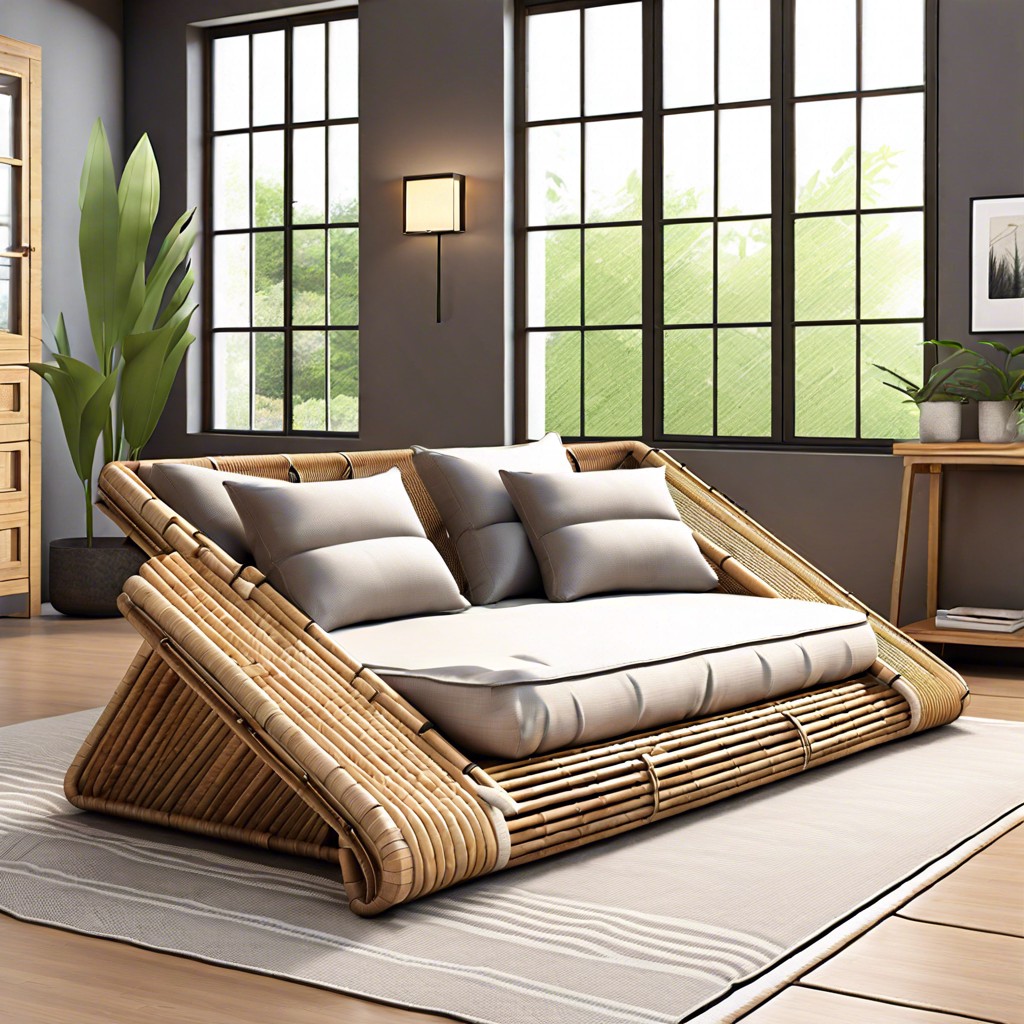 diy bamboo mat couch
