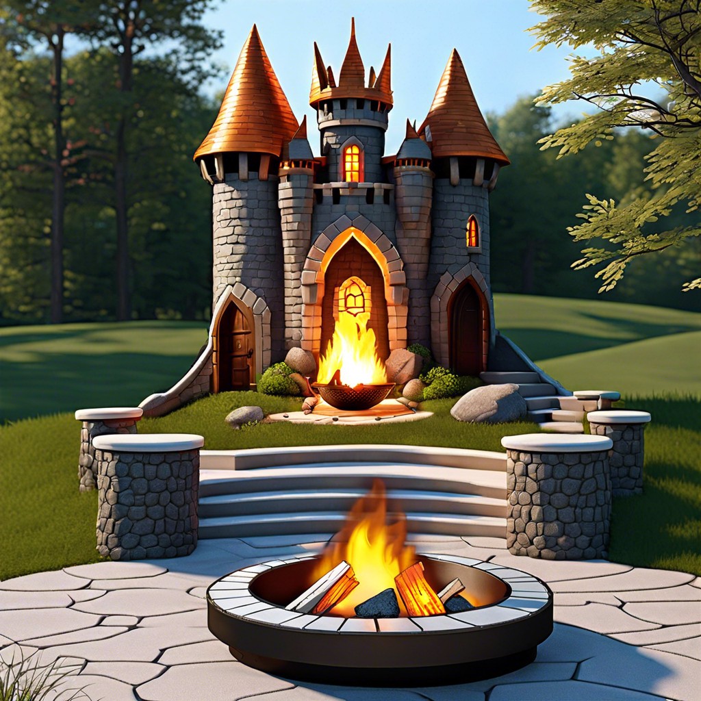 dragons lair castle with fire pit