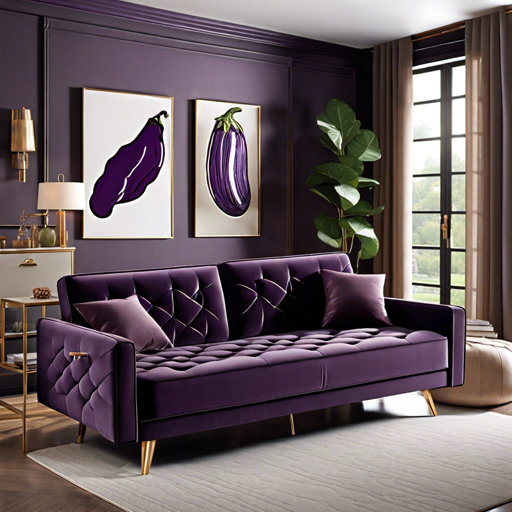 eggplant sofa bed