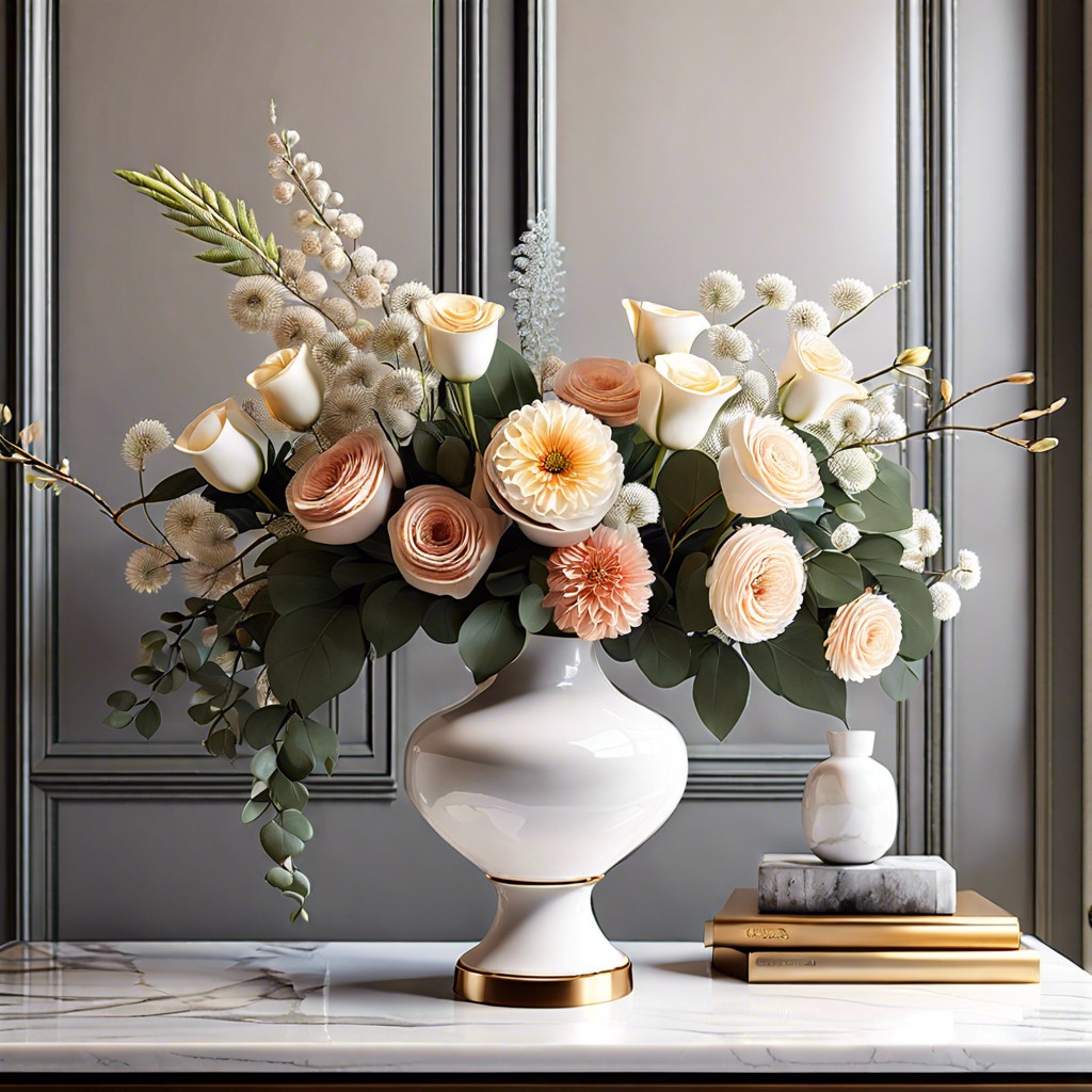 elegant vase with fresh flowers