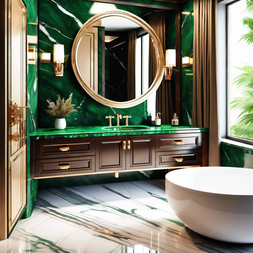 emerald green marble countertops