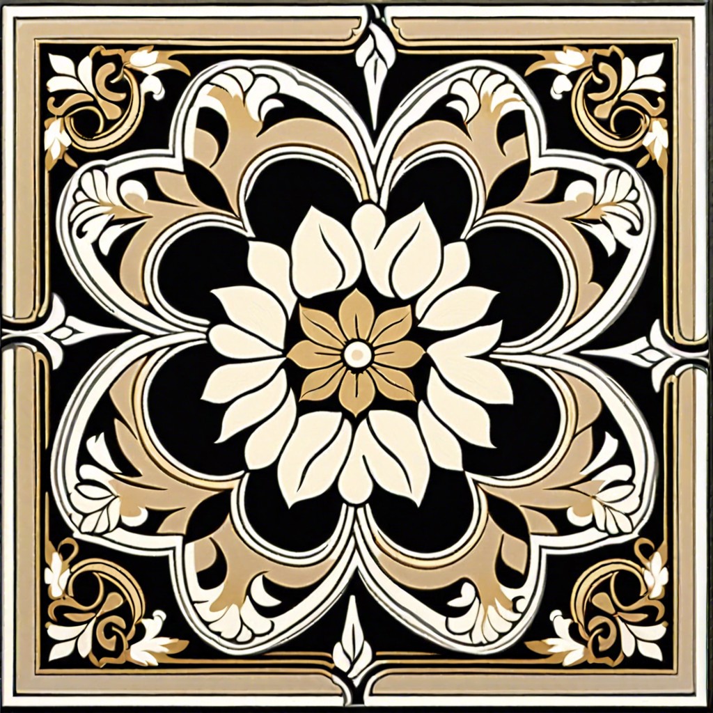 encaustic cement tiles with floral patterns