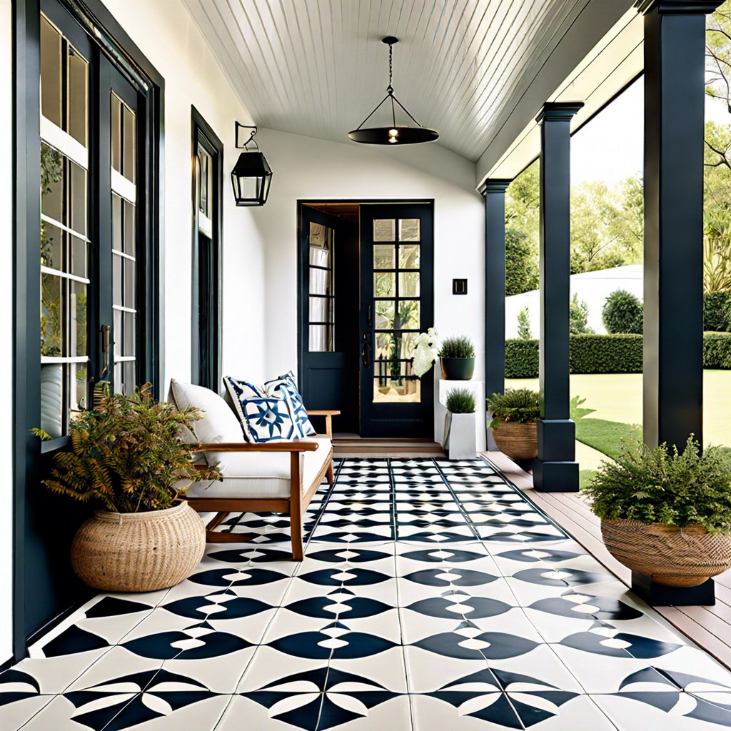 encaustic cement tiles with geometric patterns