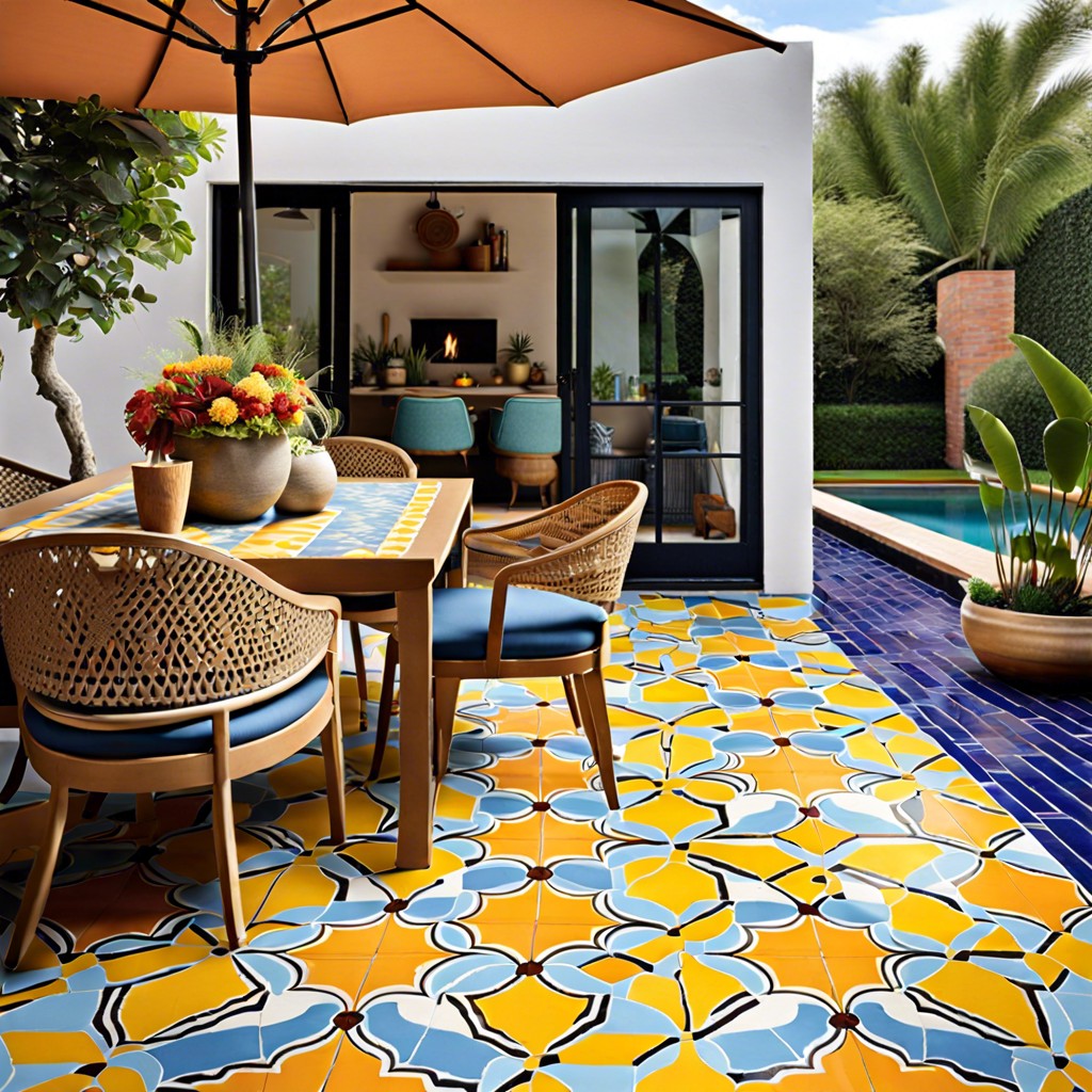 encaustic cement tiles with intricate patterns