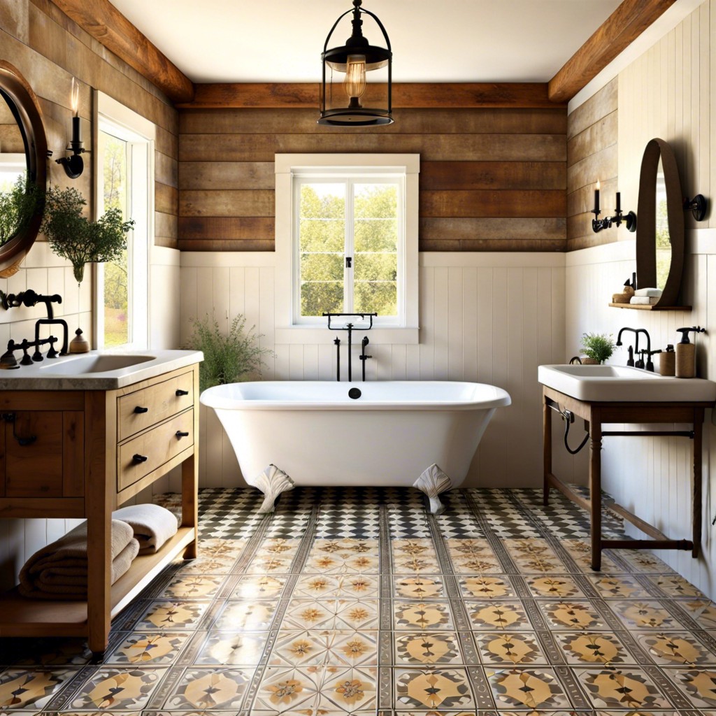 encaustic floor tiles with vintage patterns