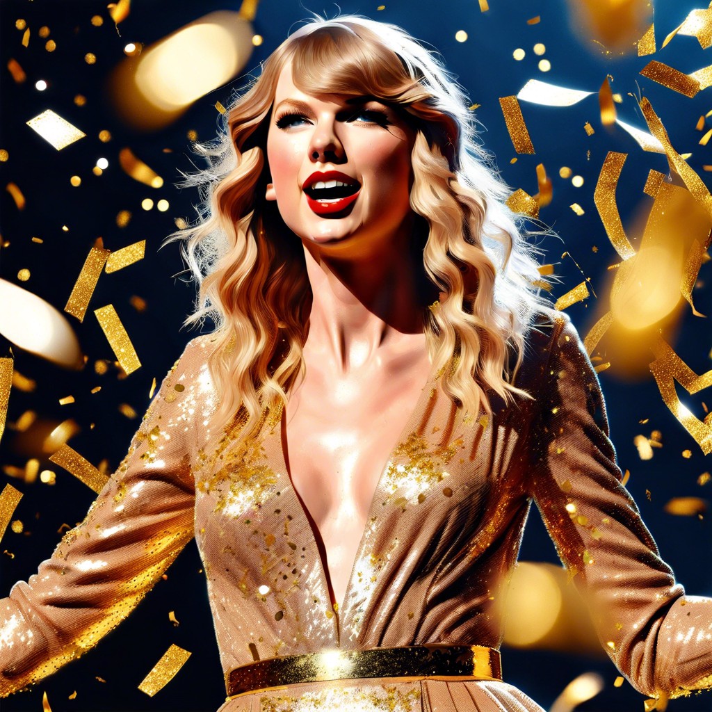 fearless era taylor amidst golden confetti