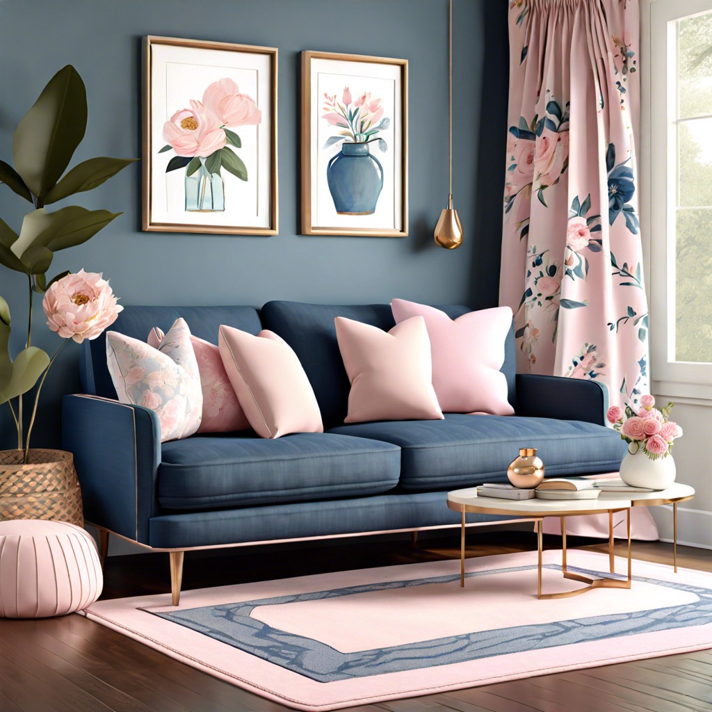 feminine flair pair with soft pinks floral curtains and delicate decor accents