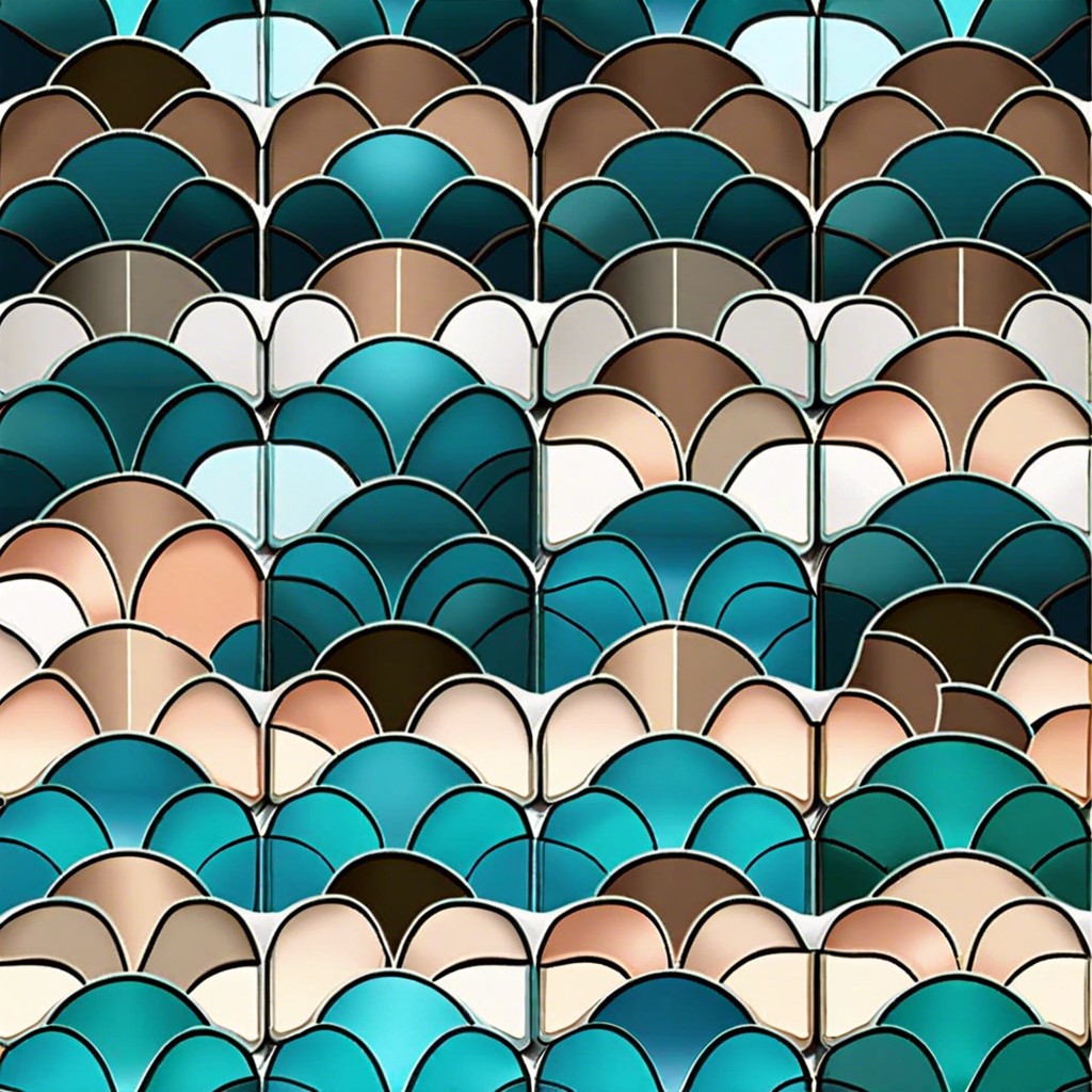 fish scale tiles in ombre shades