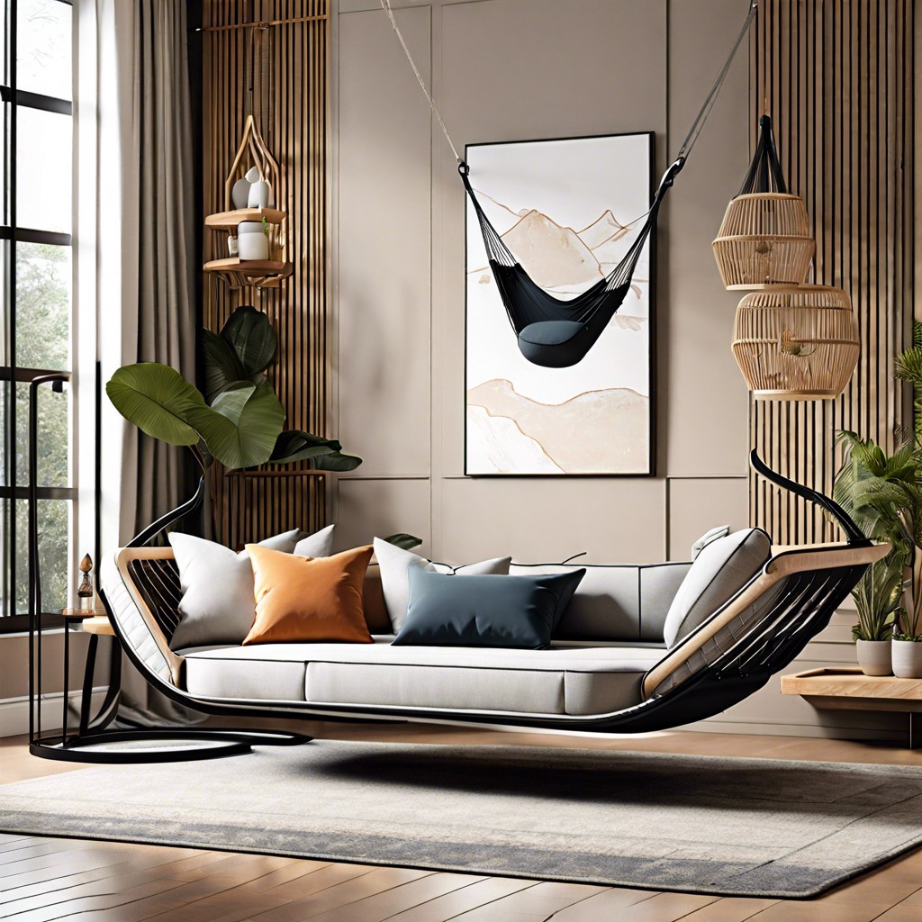 floating hammock sofa bed for a modern look