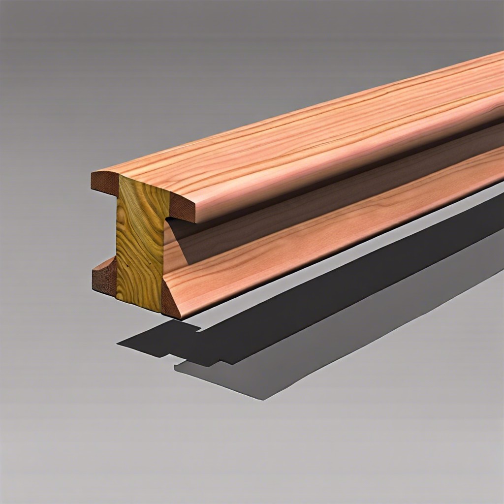 floating wood beam curb