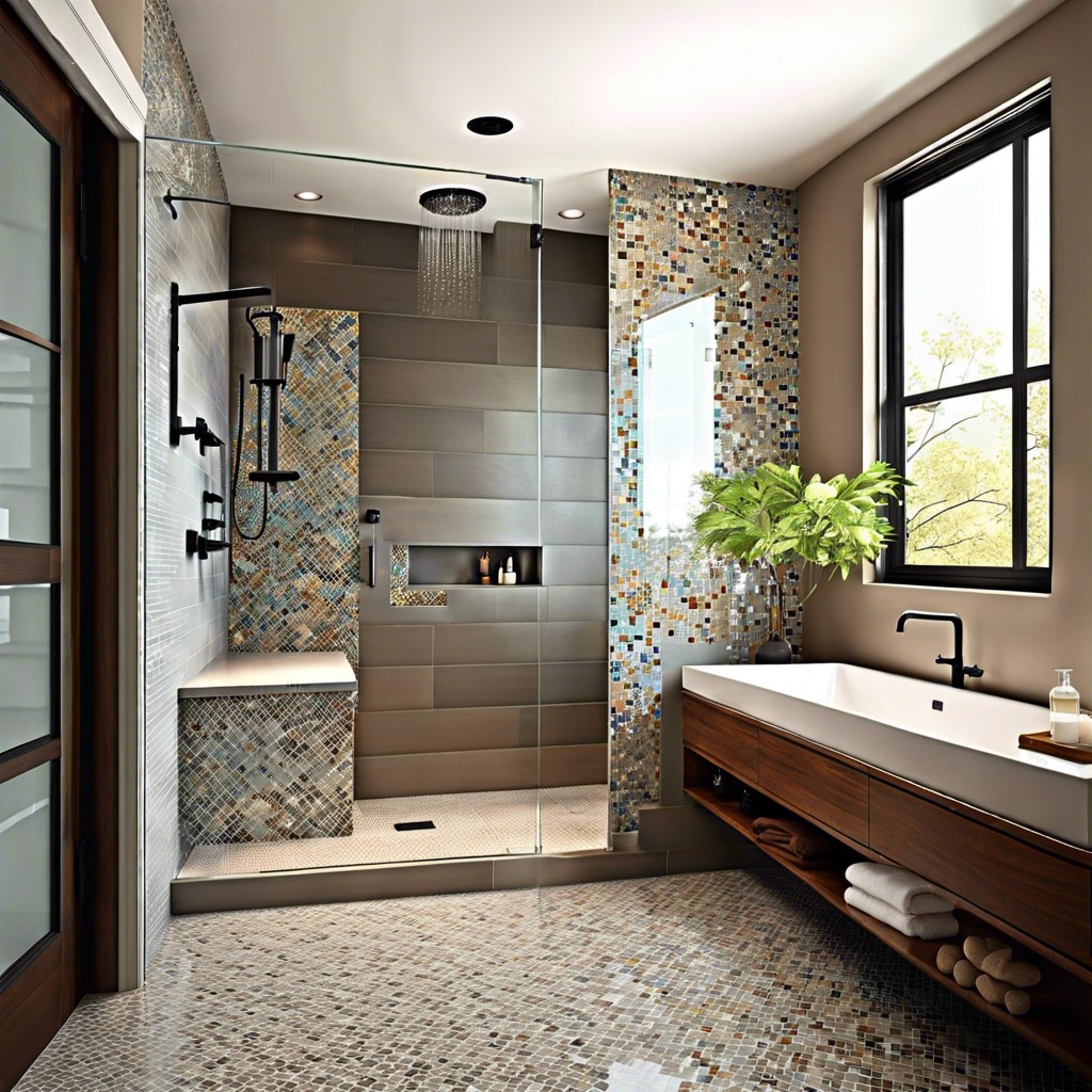 floor to ceiling mosaic tiles for a striking visual impact