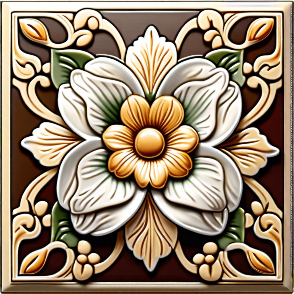 floral patterned ceramic trim