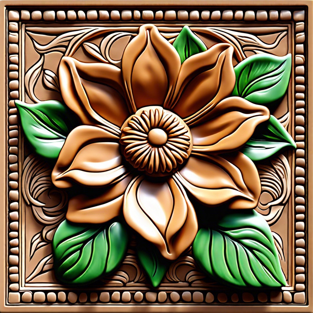 floral relief tiles for wall decor