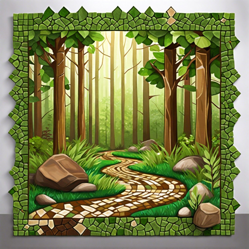 forest floor theme with greens and browns mimicking nature