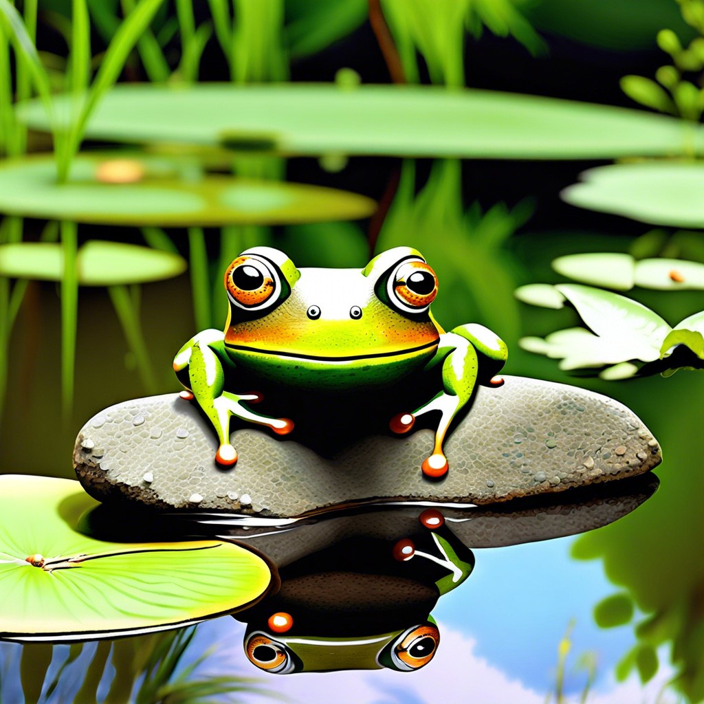 frog and pond life motifs