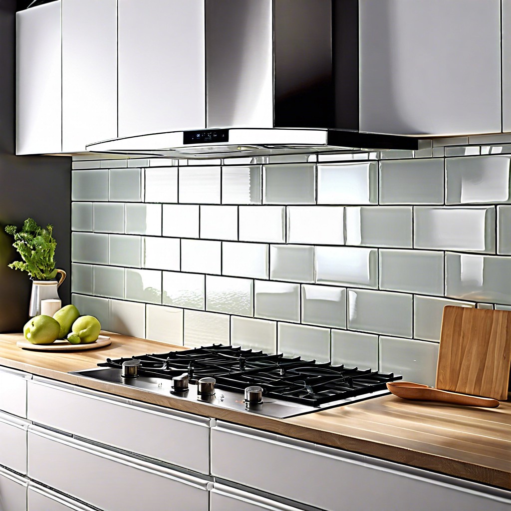 frosted white glass subway tiles