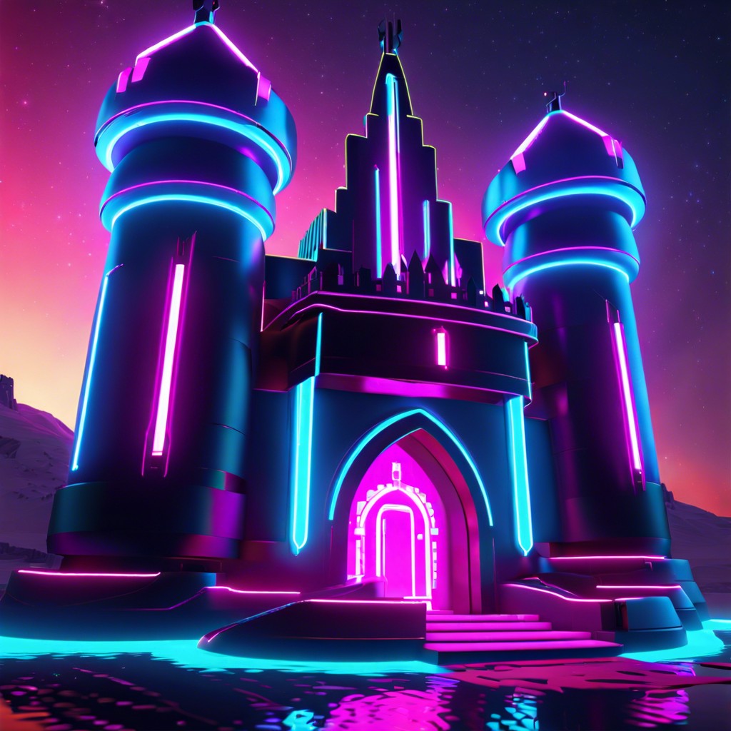 futuristic neon castle with light up features