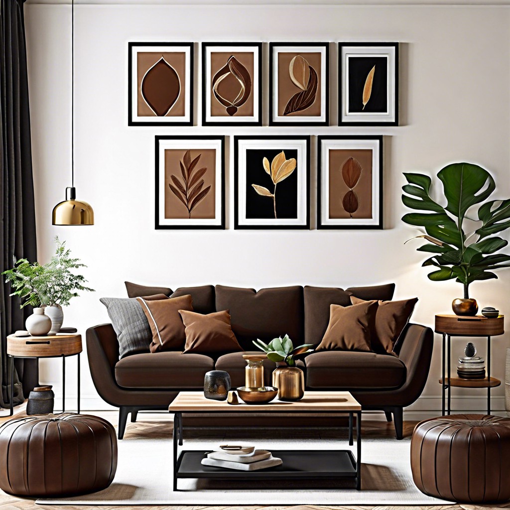 gallery wall with black frames