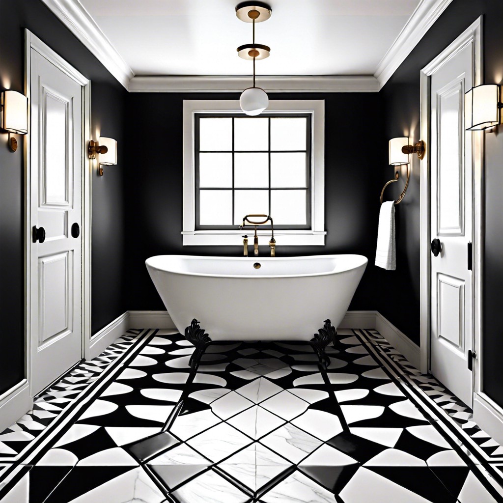 geometric black and white tiles