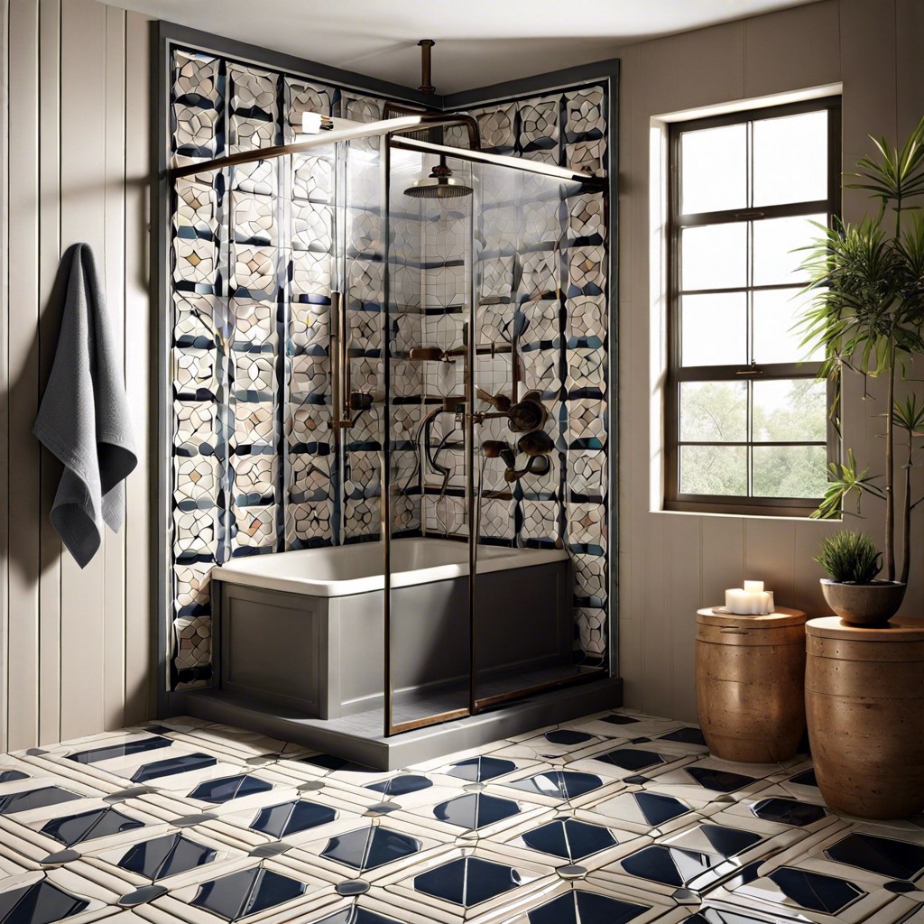 geometric ceramic tile