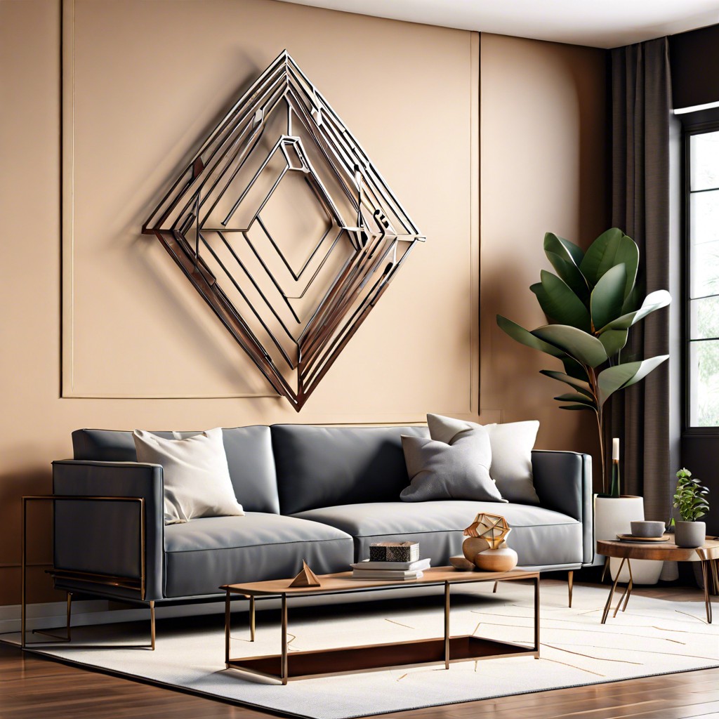 geometric metal wall sculpture