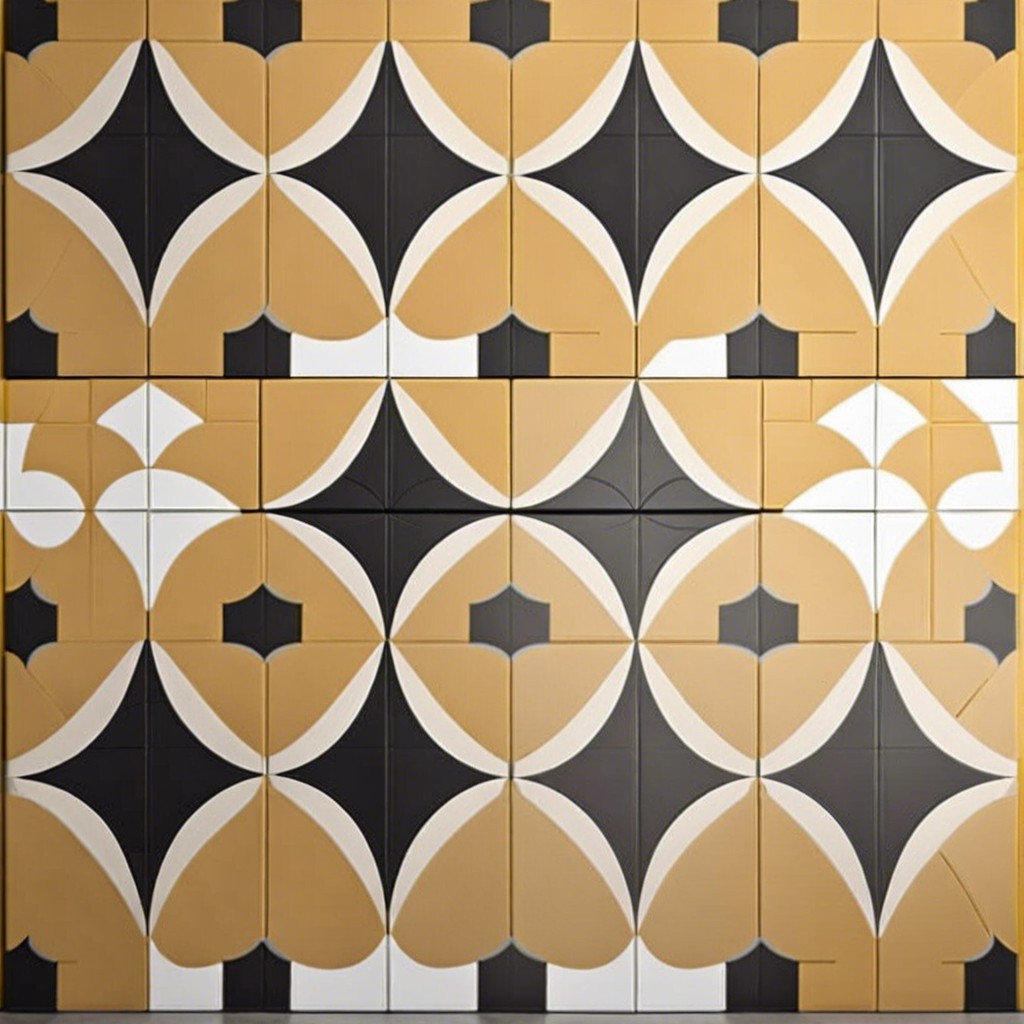 geometric patterned cement tiles