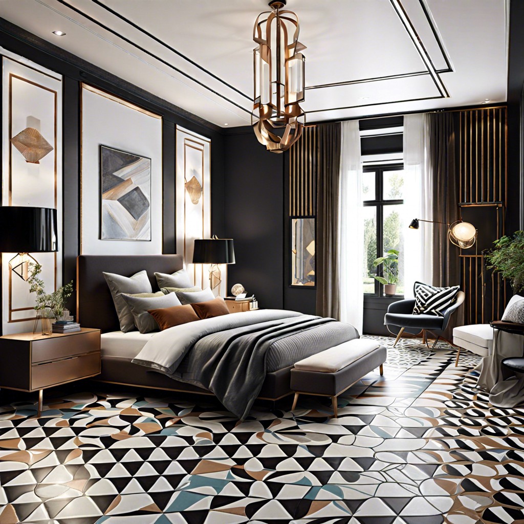 geometric patterned floor tiles