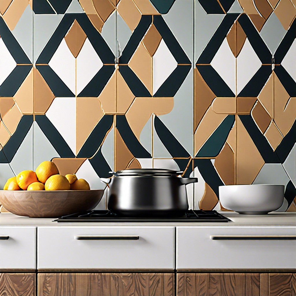 geometric patterned wallpaper