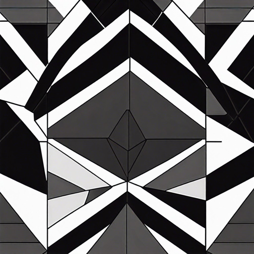 geometric patterns bold geometric shapes using contrasting black and white tiles for a modern feel