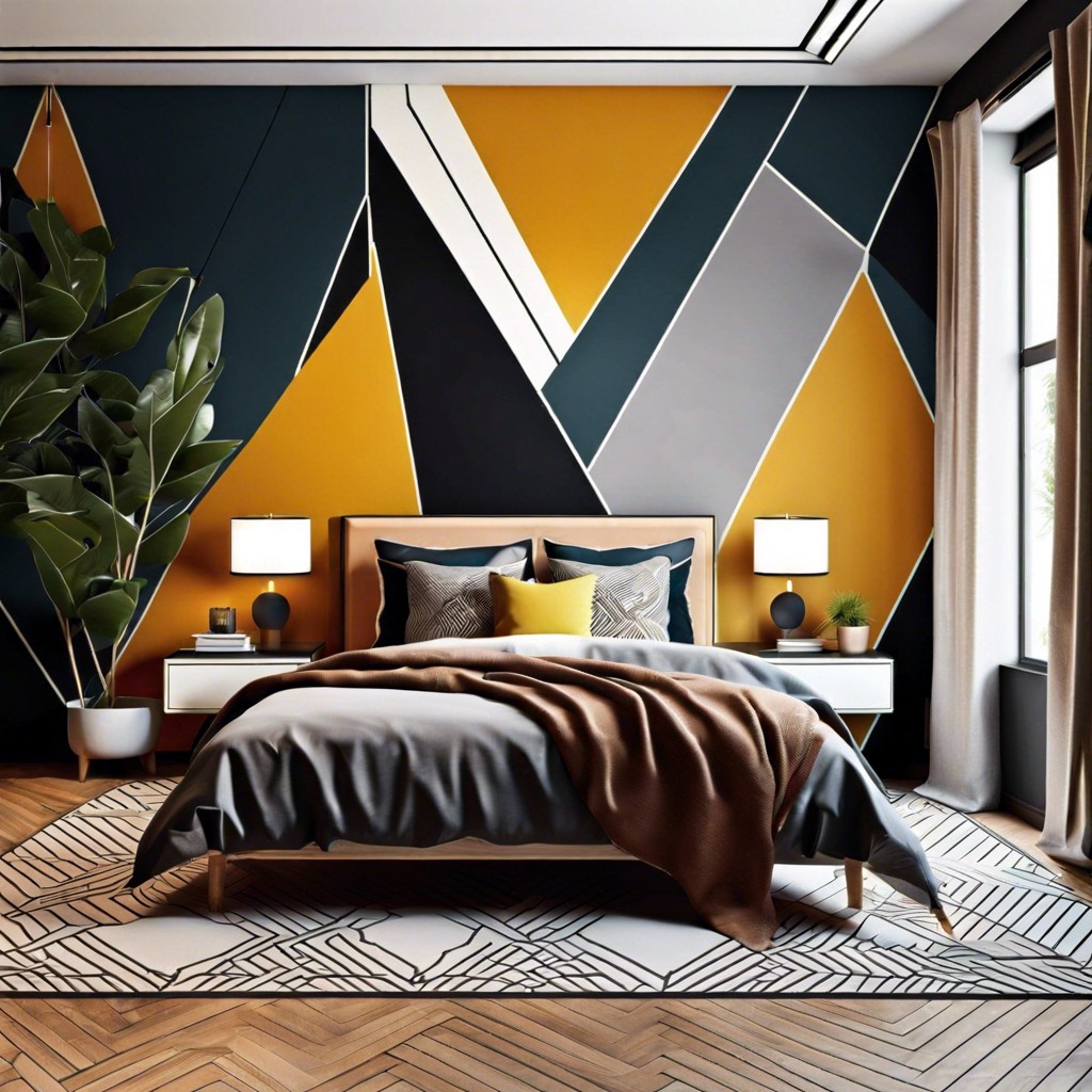 geometric patterns sharp angles and contrasting colors