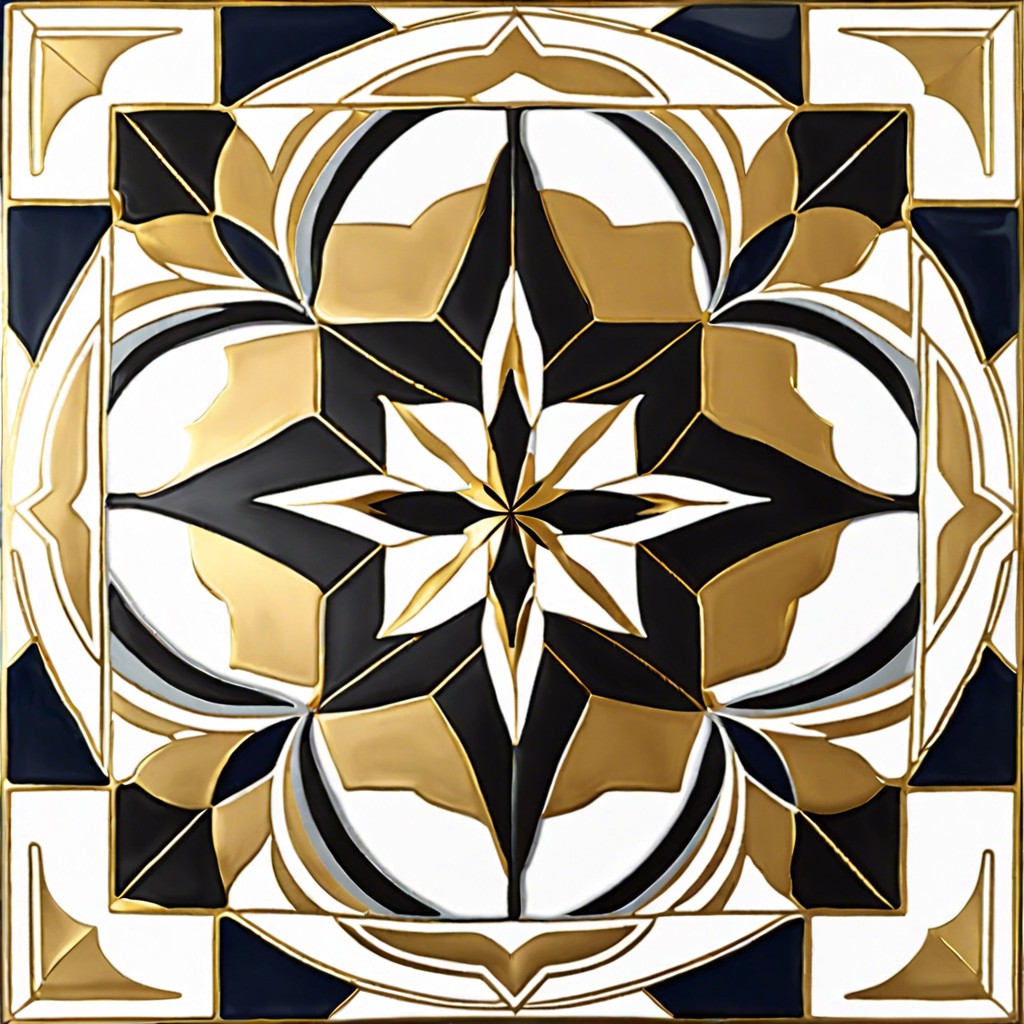 geometric patterns with gold accents