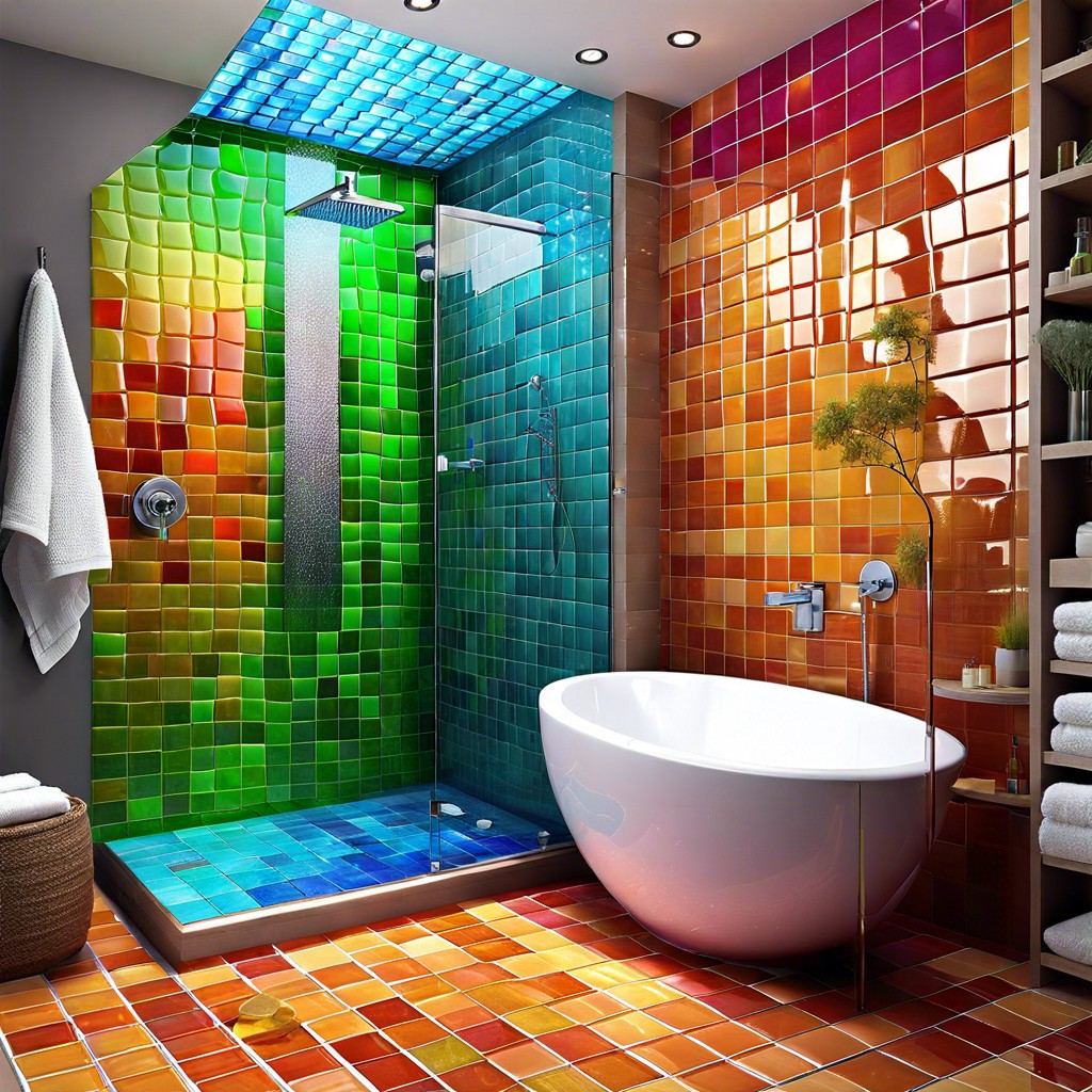 glass tiles that change color based on the temperature of the water