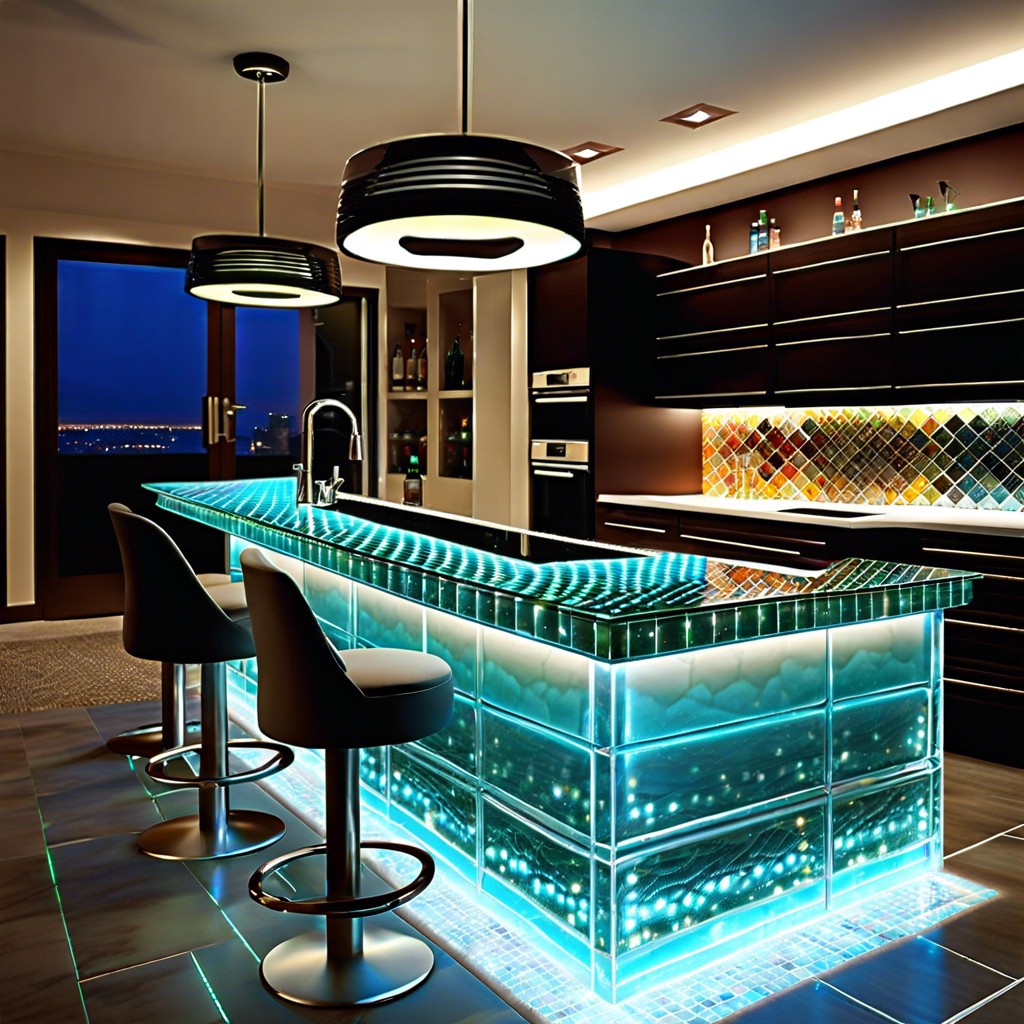 glass tiles with embedded led lights