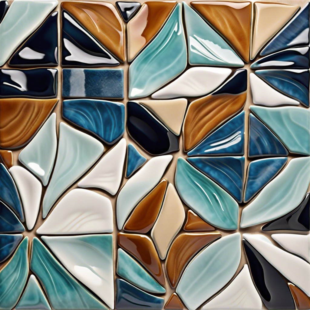 glazed ceramic tiles with abstract art