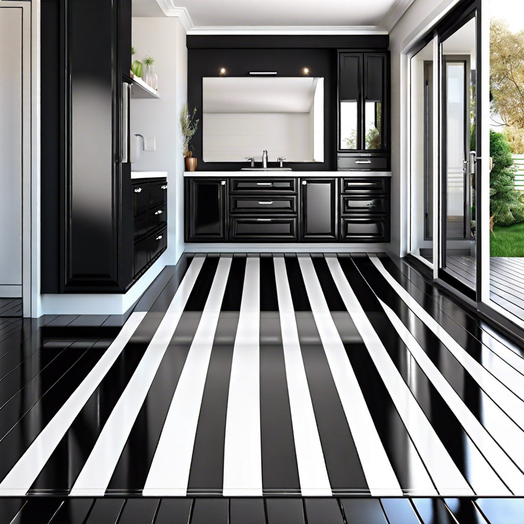 glossy black with white borders for a modern look