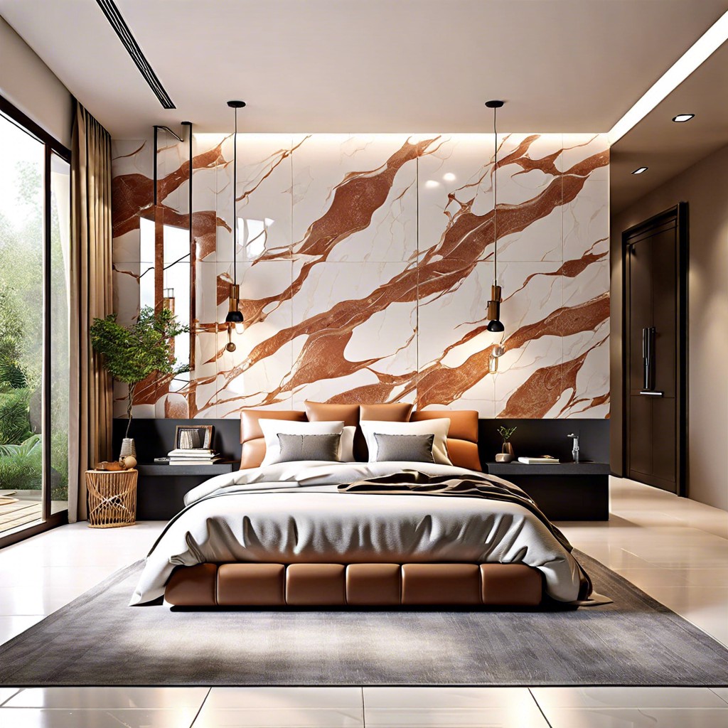 glossy ceramic feature wall