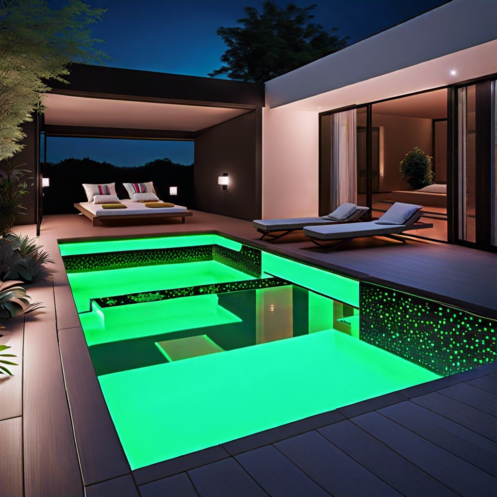 glow in the dark tiles for after dark swimming