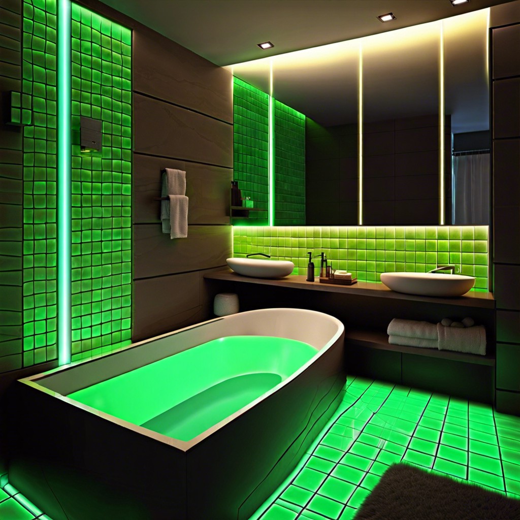 glow in the dark tiles for bathroom borders