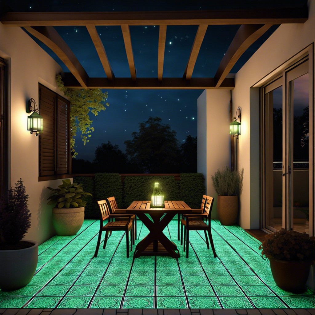 glow in the dark tiles for evening ambiance