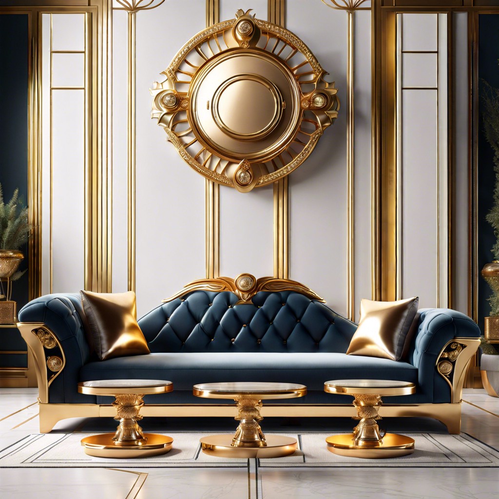 gold accented modular couch